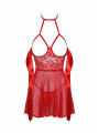 Sexy Kiss 247 babydoll et ruban de satin - Rouge