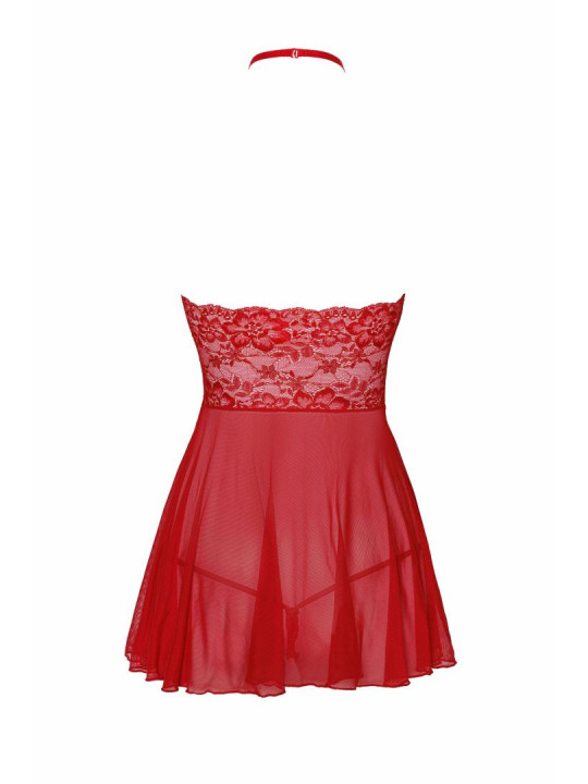 Sexy Kiss 247 babydoll et ruban de satin - Rouge