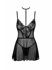 First Kiss 249 babydoll et collier - noire