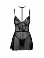 First Kiss 249 babydoll et collier - noire