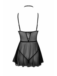 First Kiss 249 babydoll et collier - noire