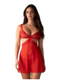 Cupide Desir babydoll et String - Rouge