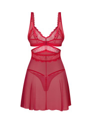 Cupide Desir babydoll et String - Rouge