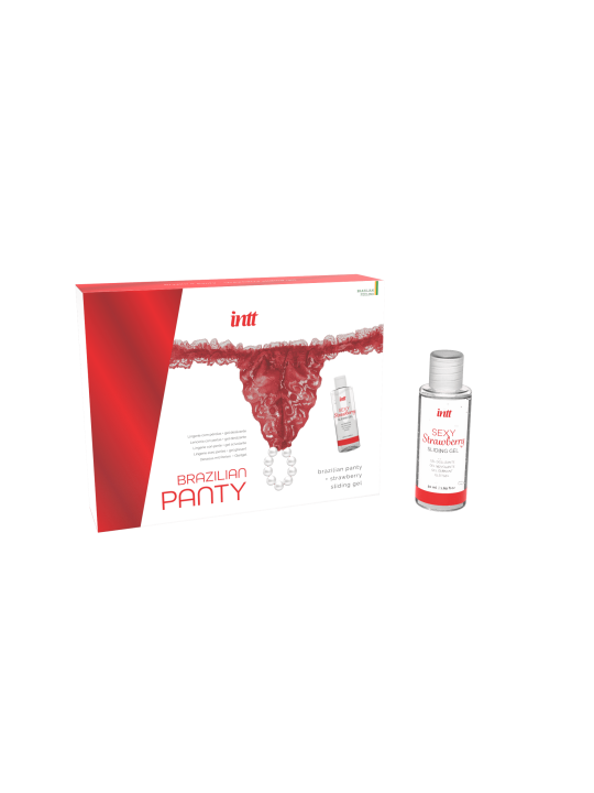 Red brazilian panty - String et lubrifiant