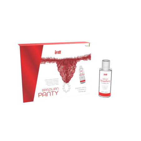 Red brazilian panty - String et lubrifiant