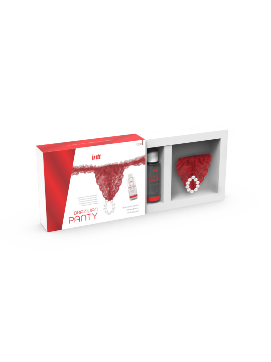 Red brazilian panty - String et lubrifiant