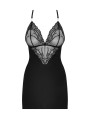 828-CHE-1 Nuisette et String - Noir