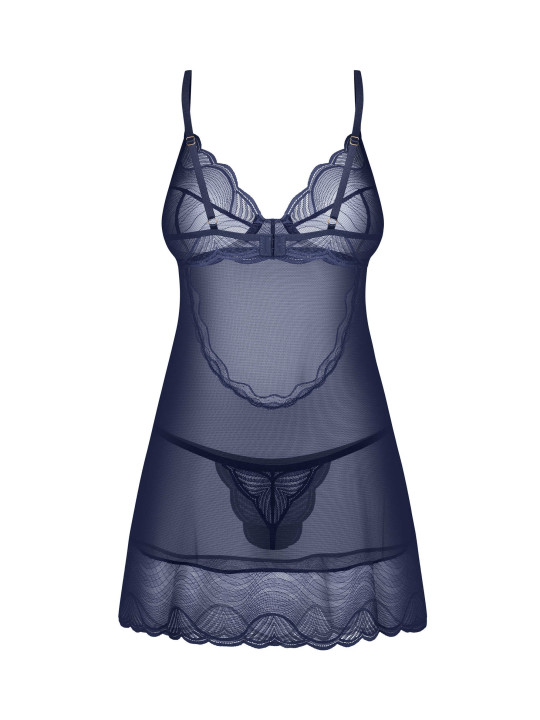 Nightly Blue nuisette et string - Bleu