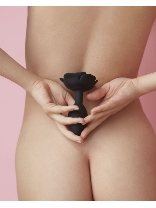 Plug Open Roses L - Black Onyx