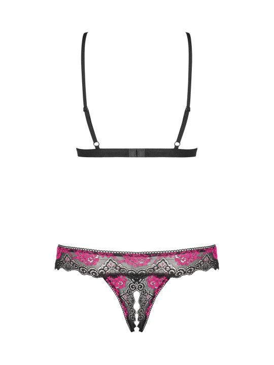 Tulia Ensemble ouvert 2 pcs - Noir et Fuchsia