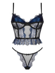 Saphira ensemble 2 pièces - noir et bleu