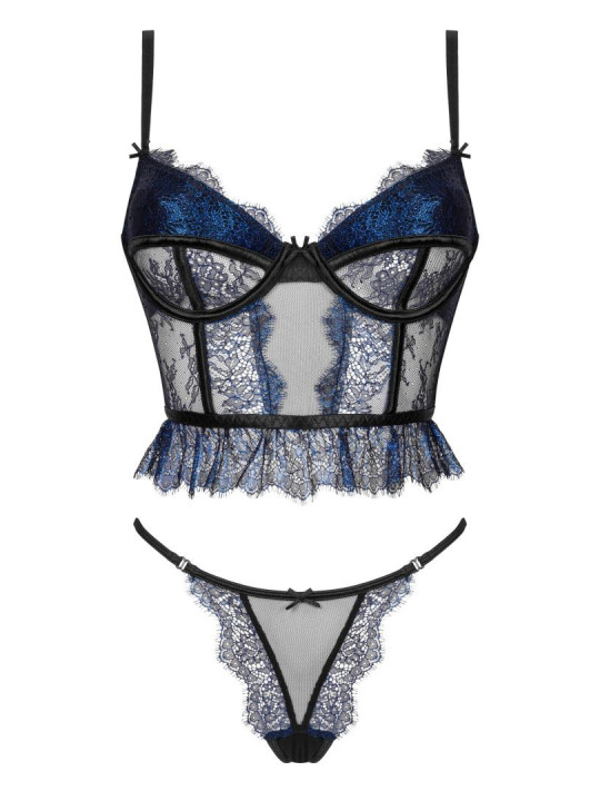 Saphira ensemble 2 pièces - noir et bleu