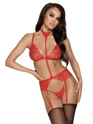 Bondage 243 ensemble lingerie 5 pièces - rouge