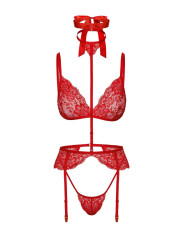 Bondage 243 ensemble lingerie 5 pièces - rouge