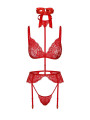 Bondage 243 ensemble lingerie 5 pièces - rouge