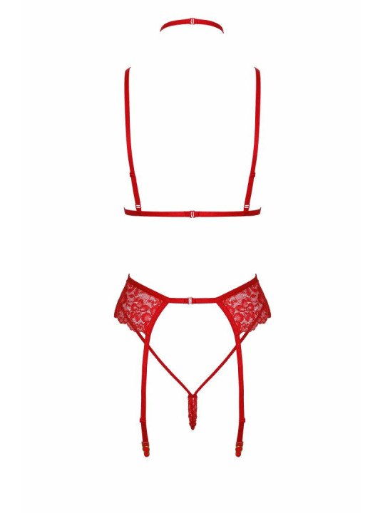 Bondage 243 ensemble lingerie 5 pièces - rouge