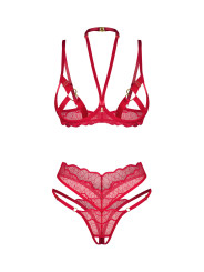 Cupide desir ensemble 2 pièces ouvert - Rouge