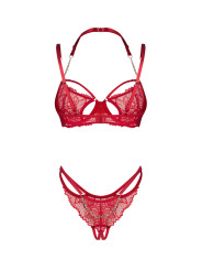 Matildea ensemble lingerie ouvert rouge
