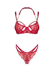 Matildea ensemble lingerie ouvert rouge