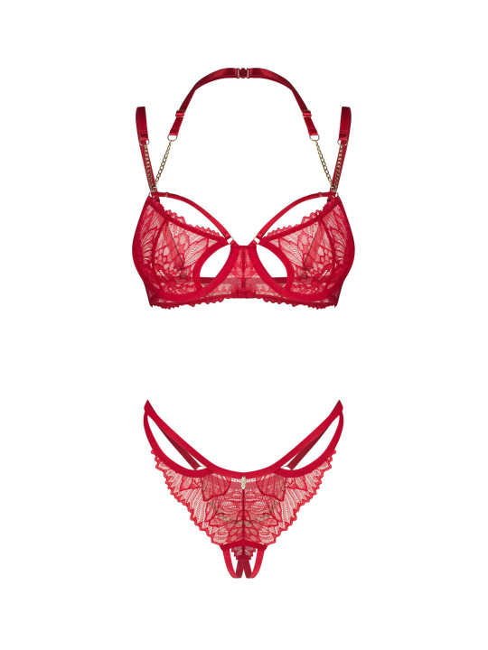 Matildea ensemble lingerie ouvert rouge