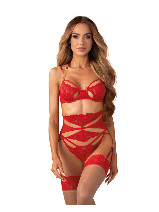 Matildea ensemble lingerie ouvert rouge