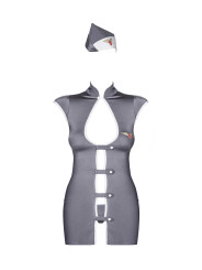 Stewardess Costume 3 pcs - Gris