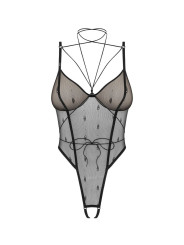 Anniverse special body ouvert et harnais - Noirs