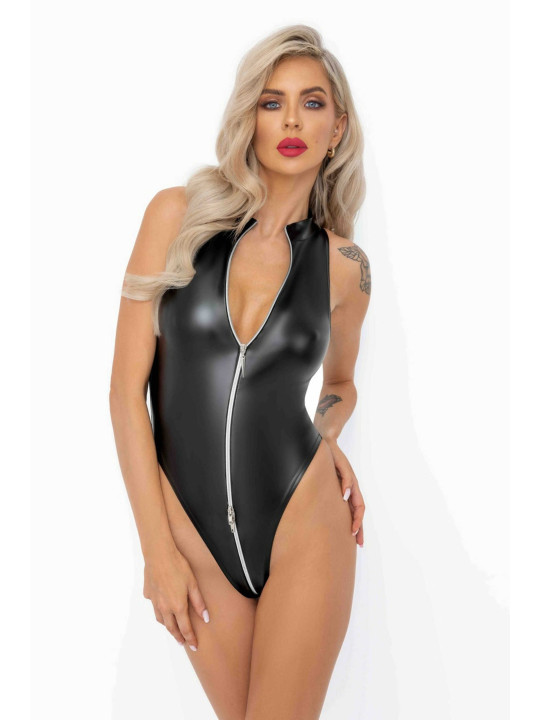 F294 Body Powerwetlook avec fermeture éclair sur le devant