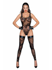 F242 Tulle body avec broderie flock à motifs