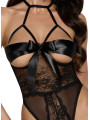 Sexy Kiss 246 body et ruban de satin - noir
