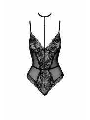 First Kiss 248 body en dentelle avec collier - noir