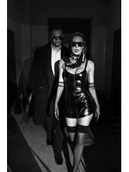 F320 Starlet - Mini-robe à effet mouillé avec ceinture à anneaux