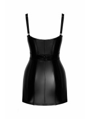 F320 Starlet - Mini-robe à effet mouillé avec ceinture à anneaux