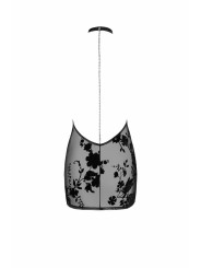 F313 Mythos mini robe en maille floquée avec bijou chaîne en strass