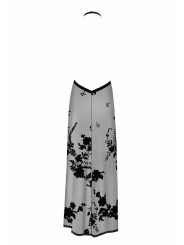 F312 Divinity robe longue en maille floquée avec dos ouvert