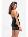 F311 Eros mini robe dos nu en maille floquée et wetlook