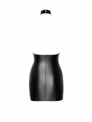 F311 Eros mini robe dos nu en maille floquée et wetlook