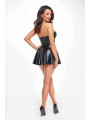 F308 Dreamer Mini robe corset wetlook avec fermeture éclair sur le devant