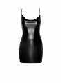 F307 Mirage Mini robe wetlook avec bijou chaîne en strass