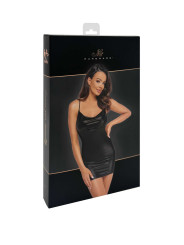 F307 Mirage Mini robe wetlook avec bijou chaîne en strass