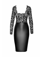 F295 Euphoria Robe midi en dentelle et wetlook