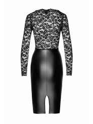 F295 Euphoria Robe midi en dentelle et wetlook