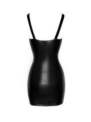 F254 Mini-robe Powerwetlook avec poitrine en dentelle et fermeture éclair à 2 sens