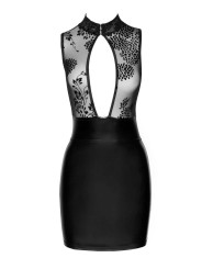 F241 Short dress with powerwetlook skirt and tulle top