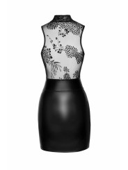 F241 Short dress with powerwetlook skirt and tulle top