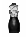 F241 Short dress with powerwetlook skirt and tulle top
