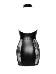 F238 Robe courte en tulle, empiècements en Powerwetlook et fermeture de corset