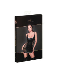 F229 Robe en Powerwetlook avec empiècements en dentelle