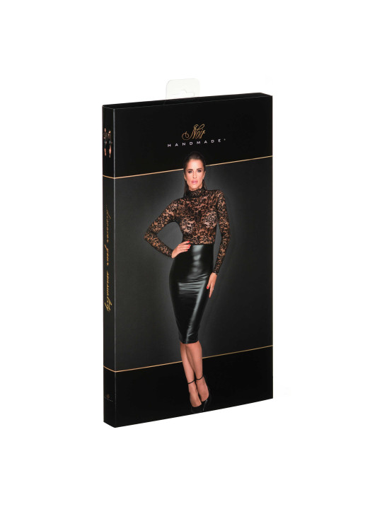 F228 Robe midi avec un haut en dentelle douce