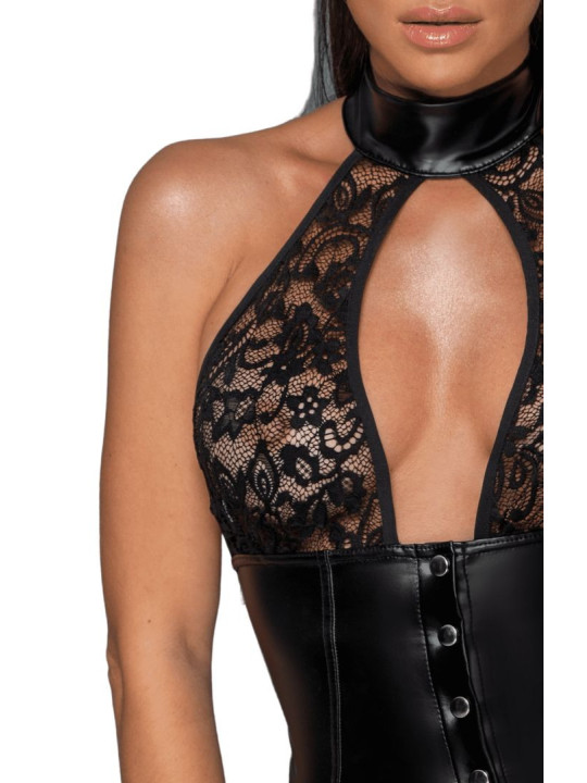 F224 Adorable robe avec longue ligne de boutons